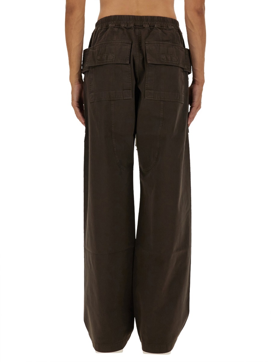 Rick Owens Drkshdw Wide Leg Cargo Trousers Full Length In Black