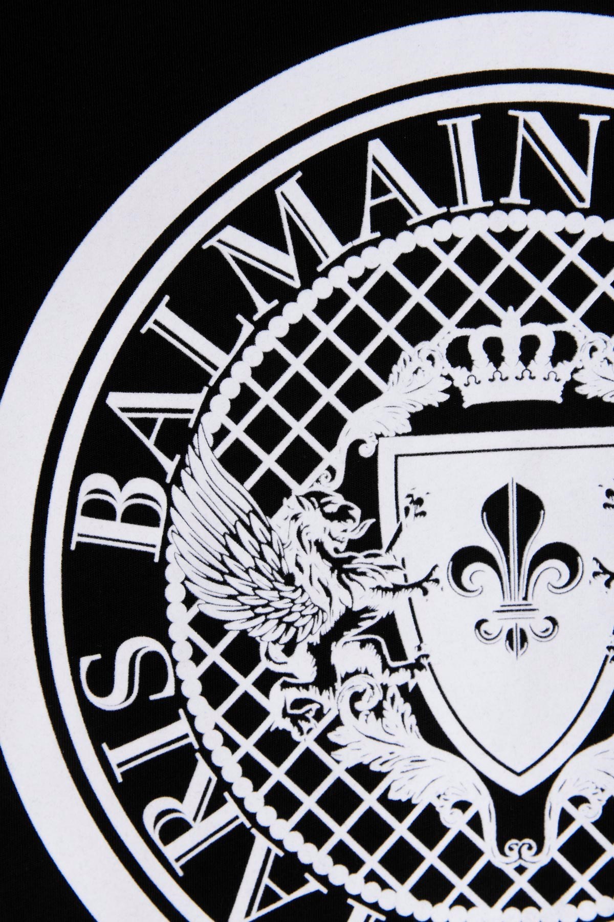 Shop Balmain Cotton T-shirt With Flocked Medallion In Black