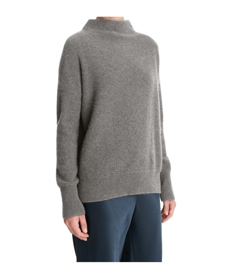 Shop Vince Funnel Neck Sweater In Gray