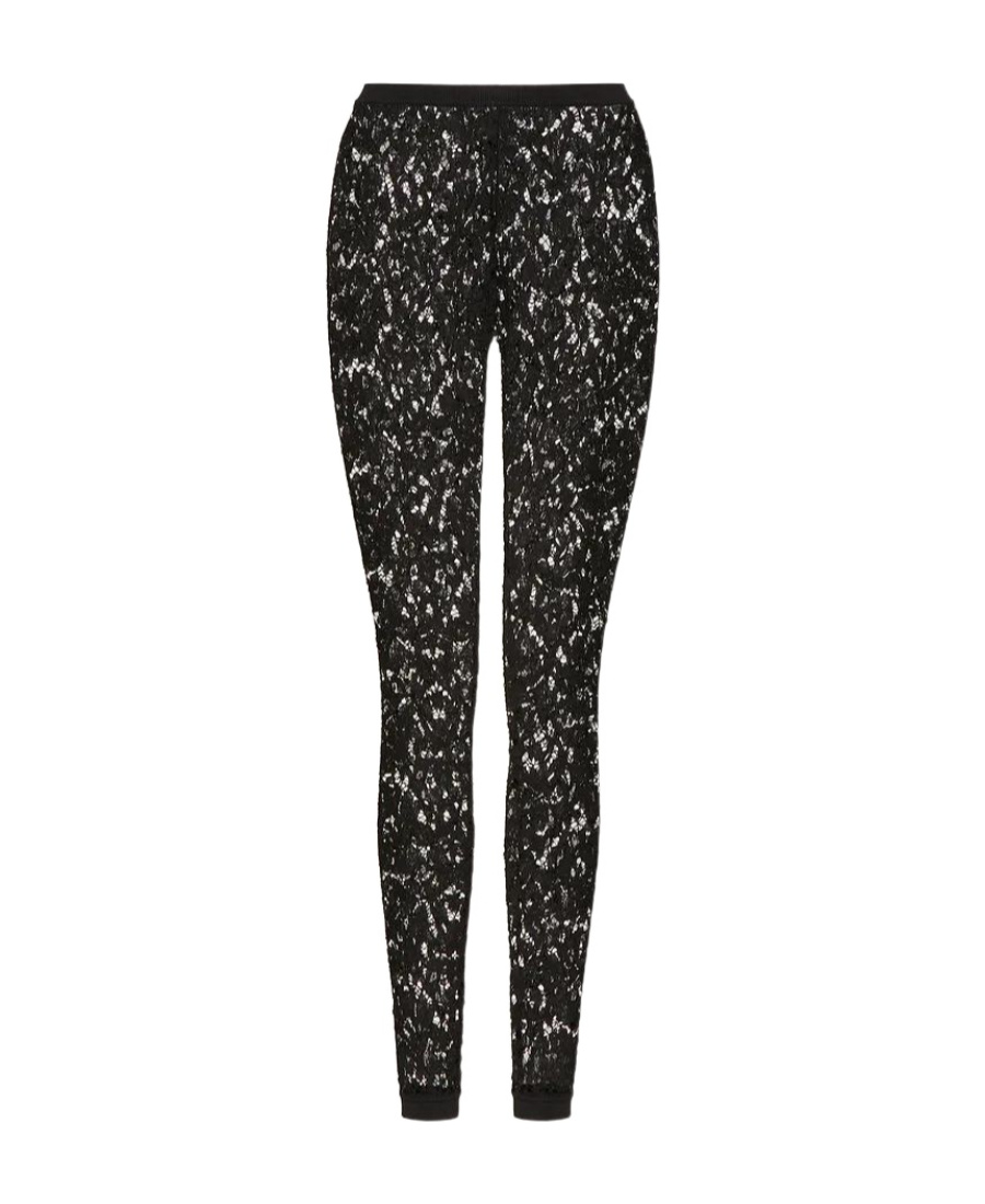 Valentino Stretch Lace Leggings In Black