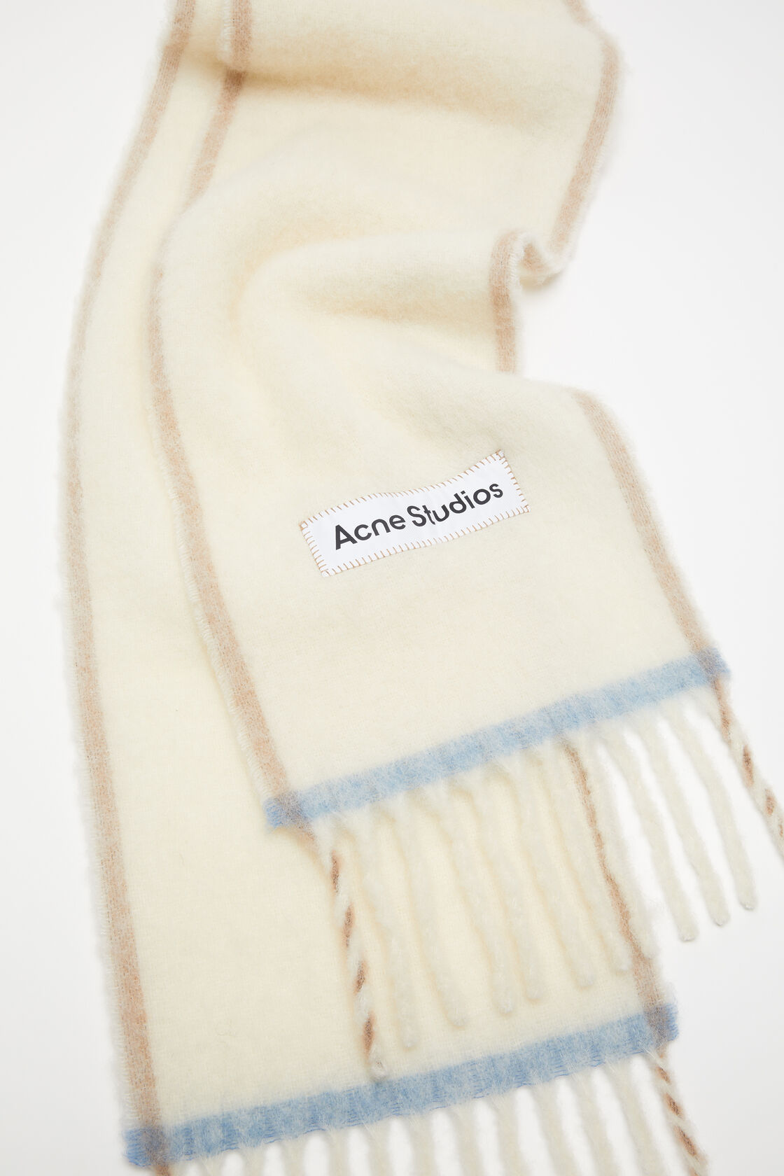 Acne Studios Logo Wool Scarf In White