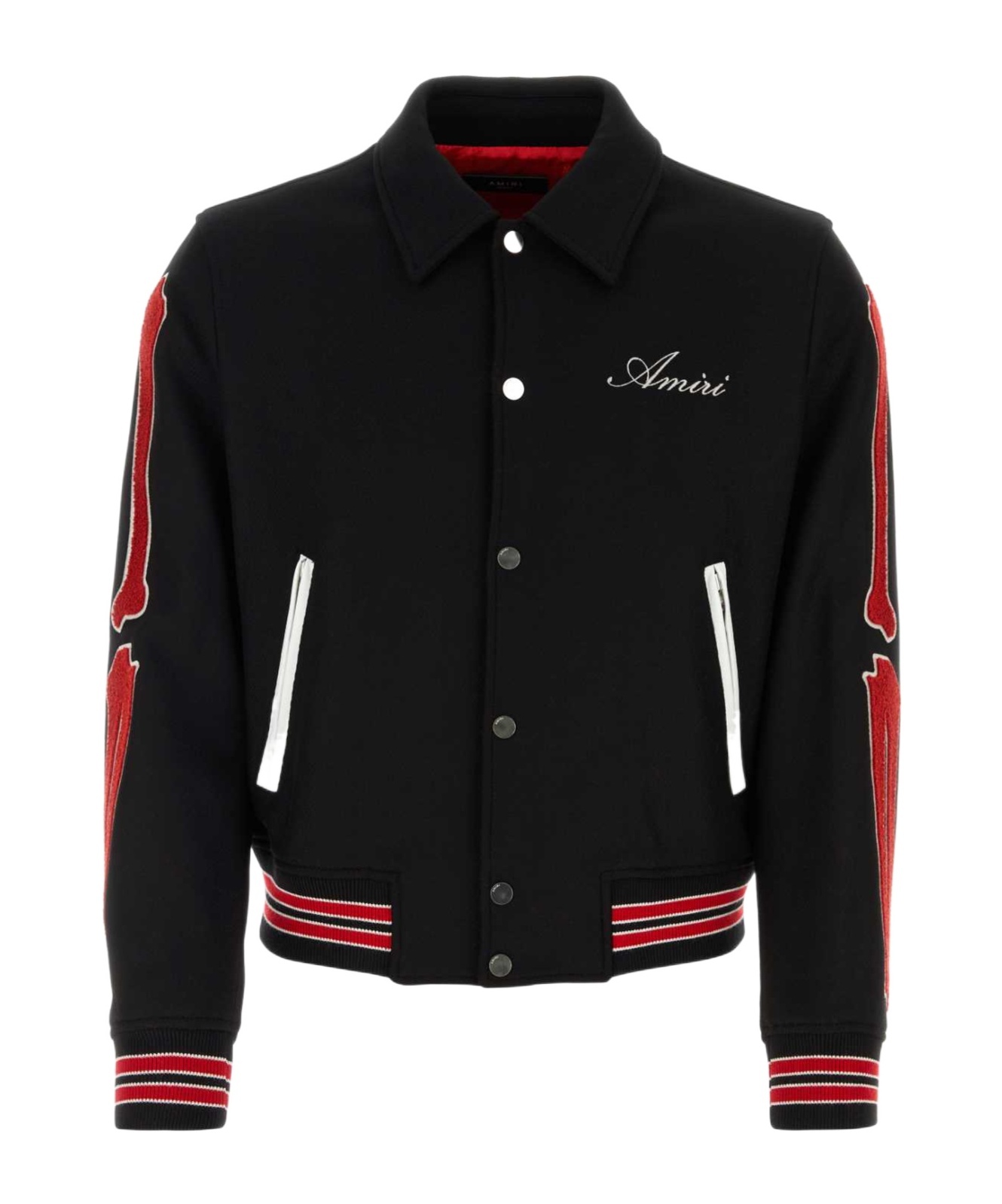 Amiri Ribbed Stripes Bomber Jacket In Black