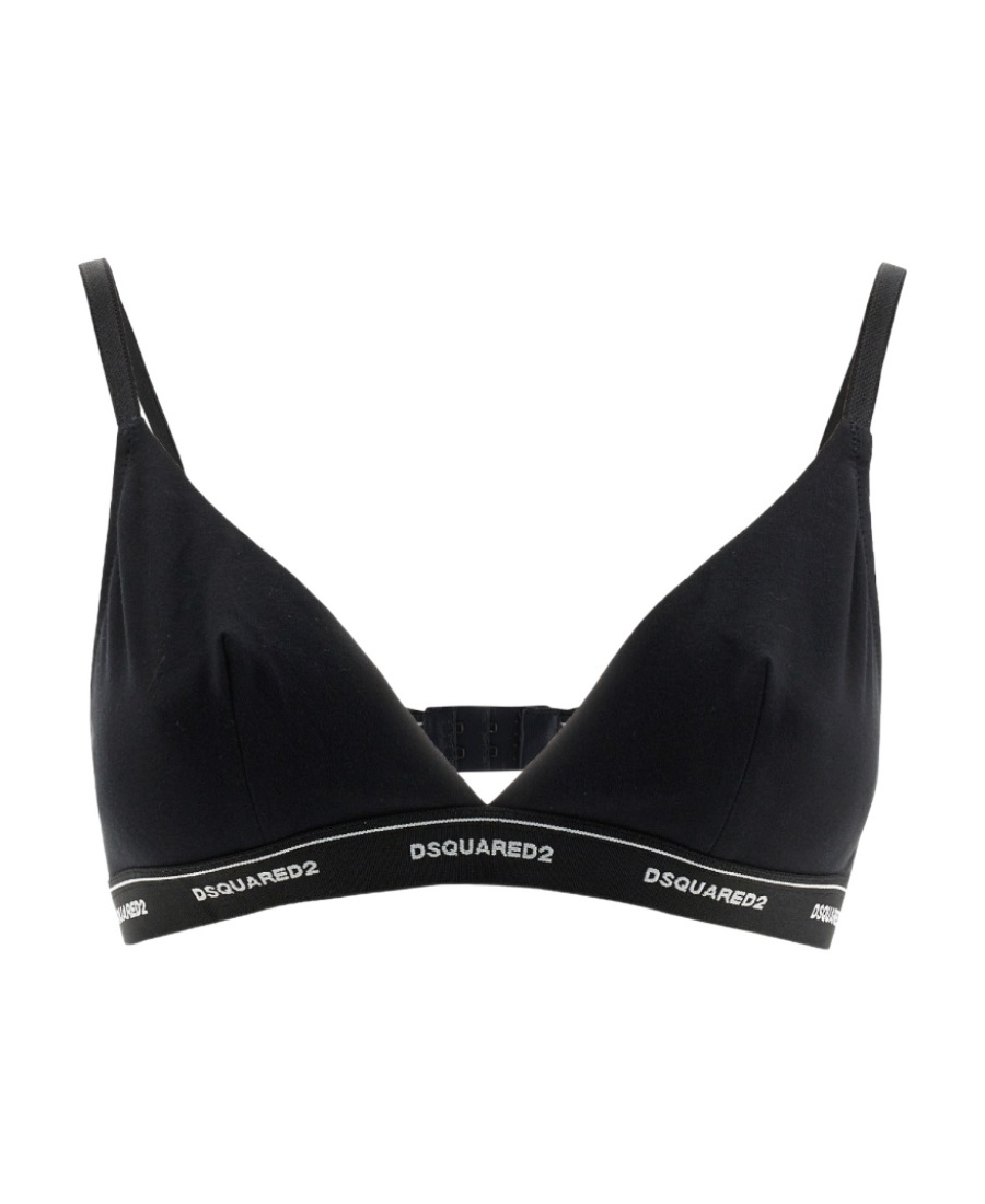 Dsquared2 Triangle Bra With Logoed Elastic Band In Black