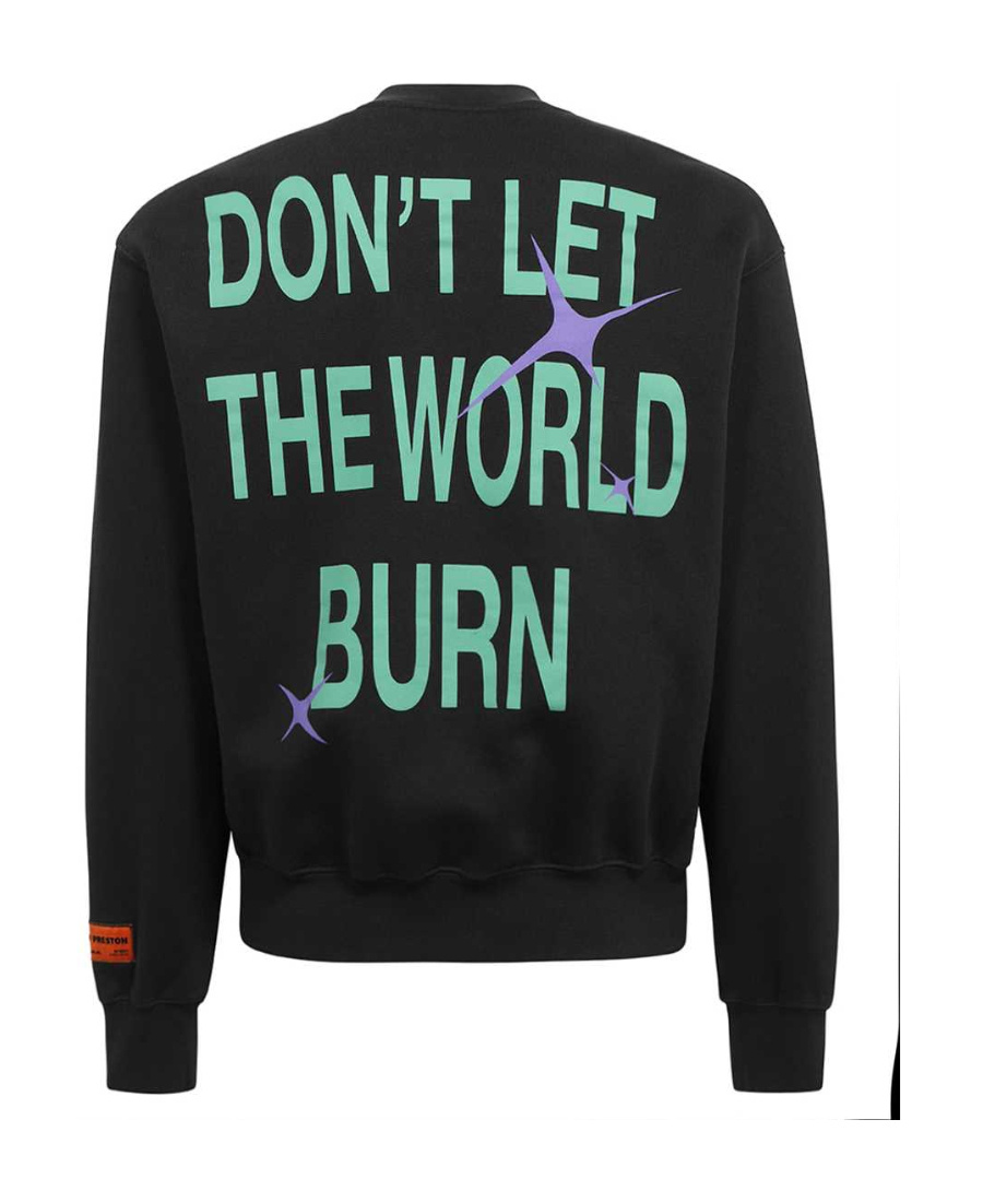 Heron Preston Printed Cotton Sweatshirt In Black