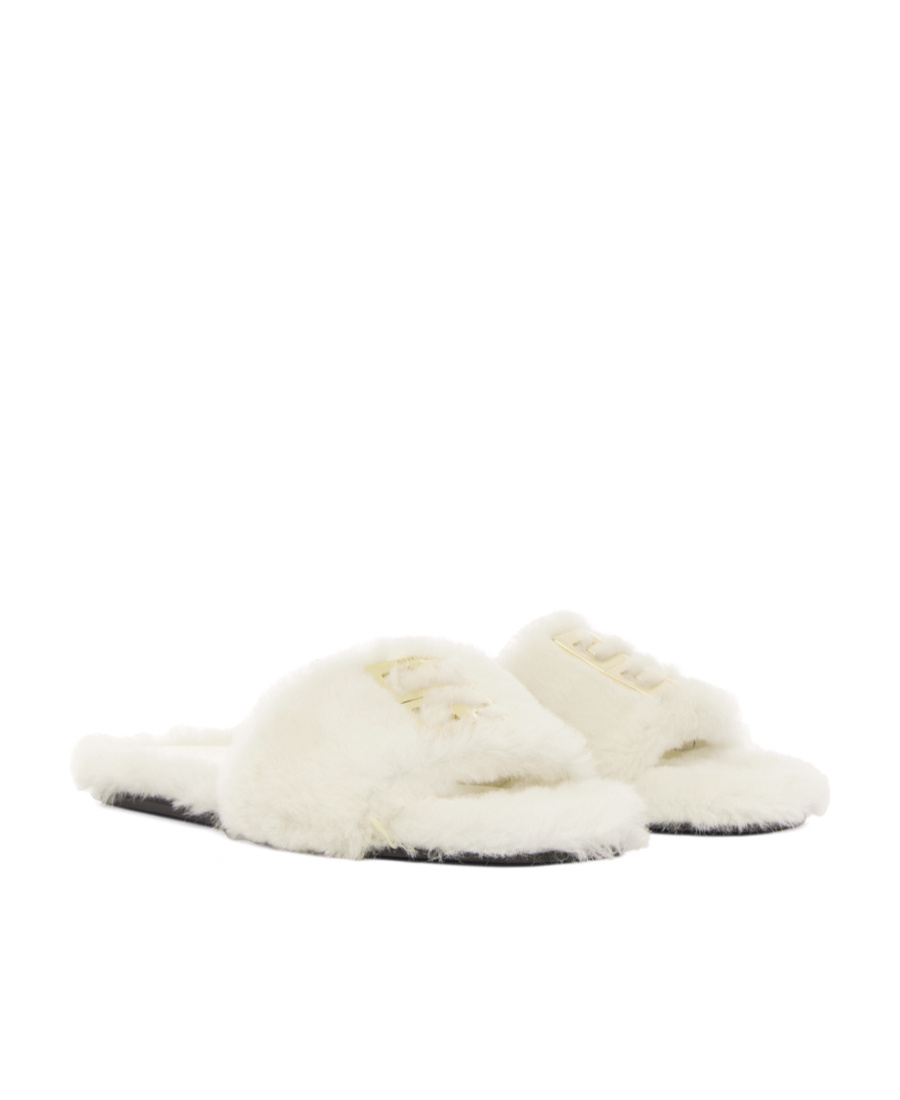 Givenchy Off-white Shearling 4g Mules In White
