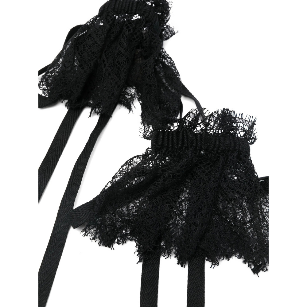 Ann Demeulemeester Kepu Cuffs With Ruffles Distressed Lace In Black