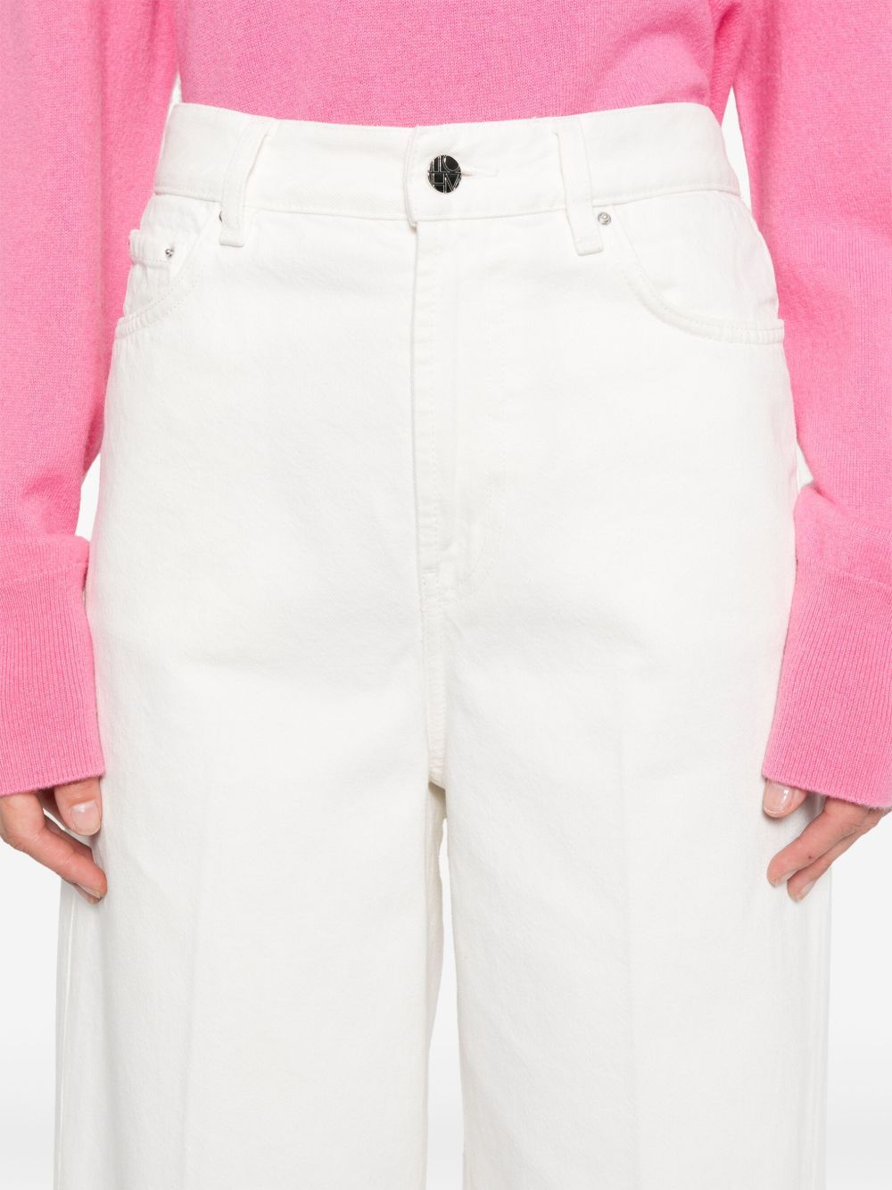 Shop Totême Belt-loop Jeans In White