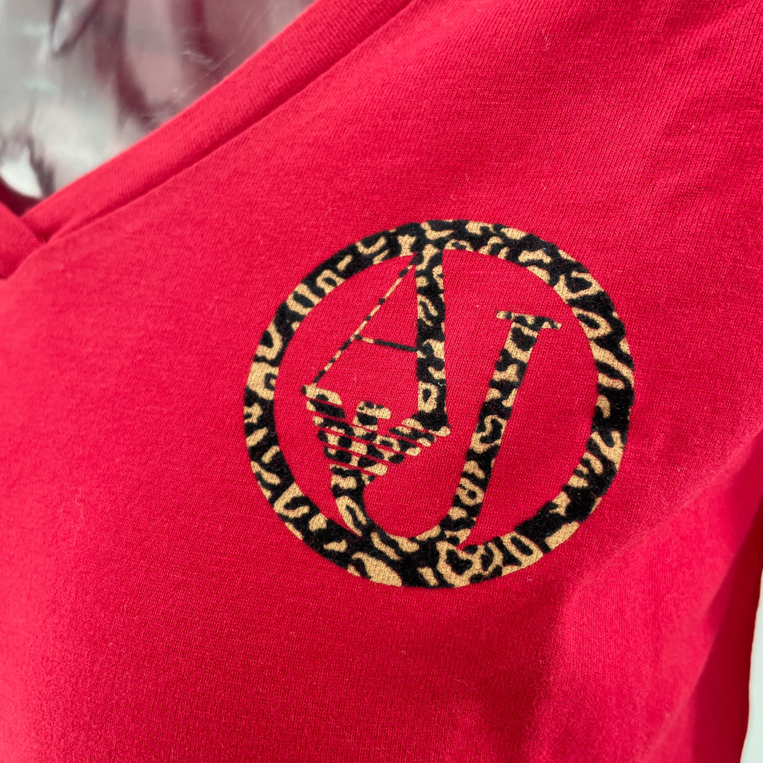 Shop Armani Jeans V-neck Long-sleeved T-shirt In Red