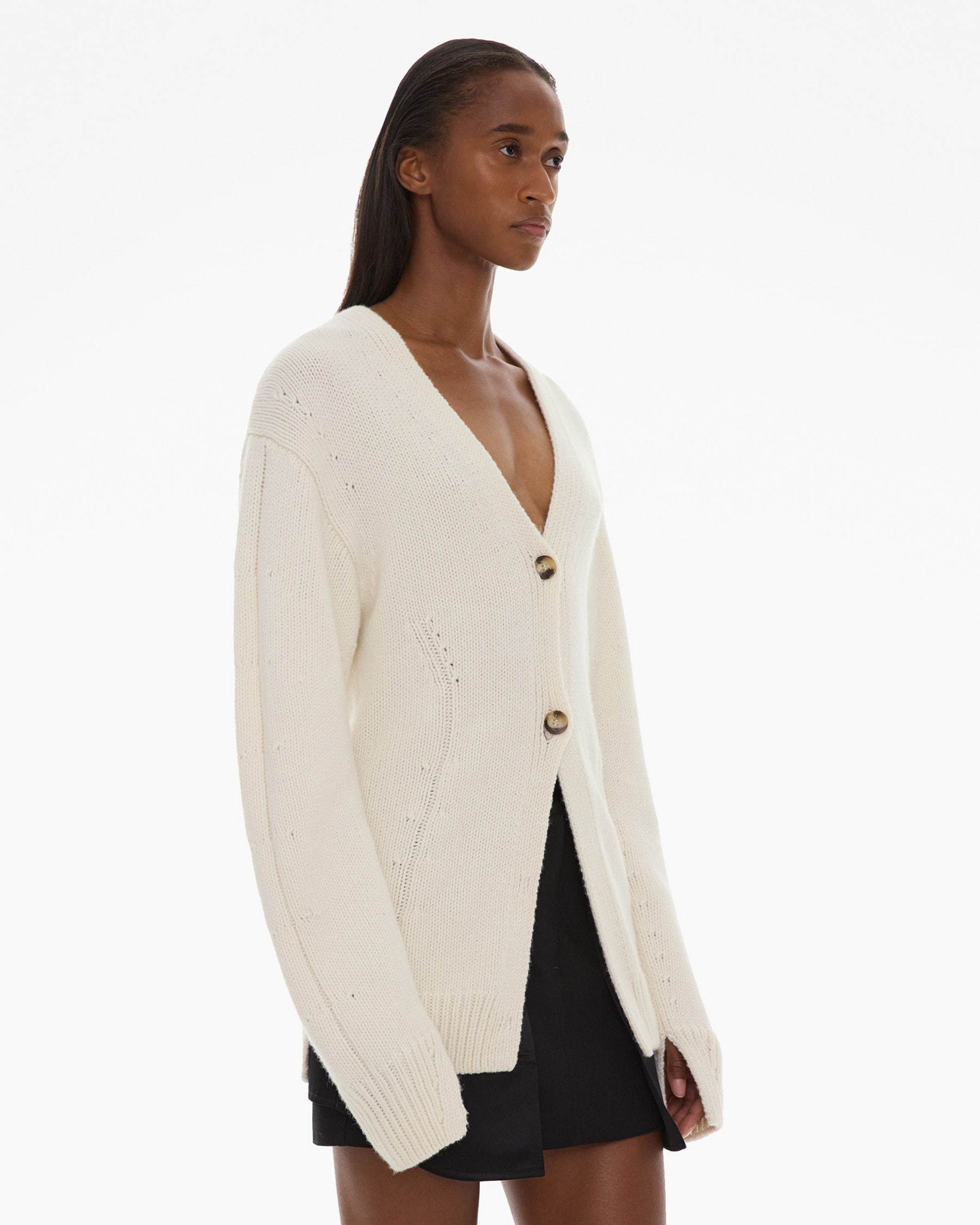 HELMUT LANG HELMUT LANG V-NECK BUTTON-UP CARDIGAN