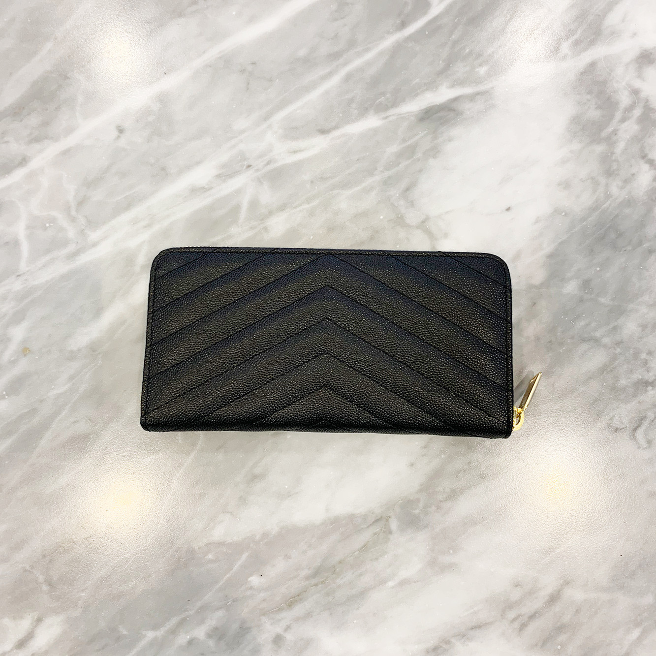 Saint Laurent Women Cassandre Leather Continental Wallet In Black
