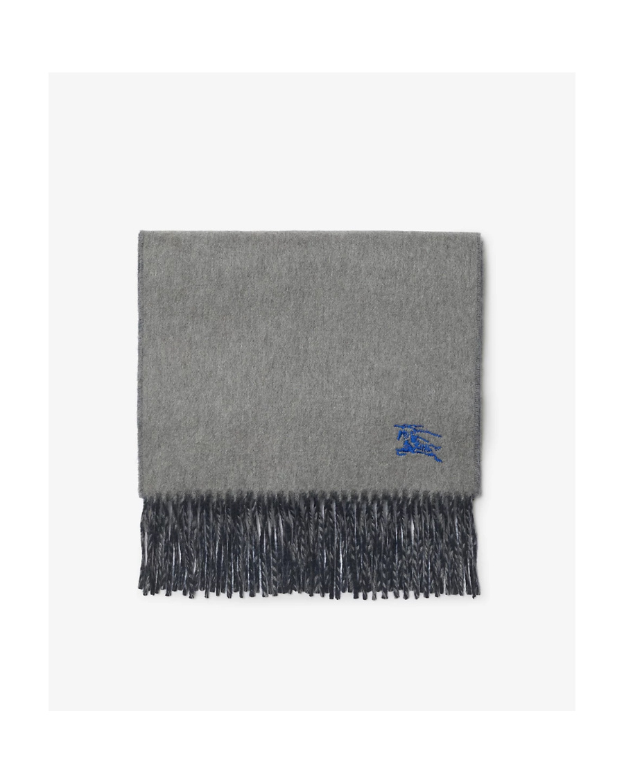 Burberry Ekd Embroidered Cashmere Scarf In Gray
