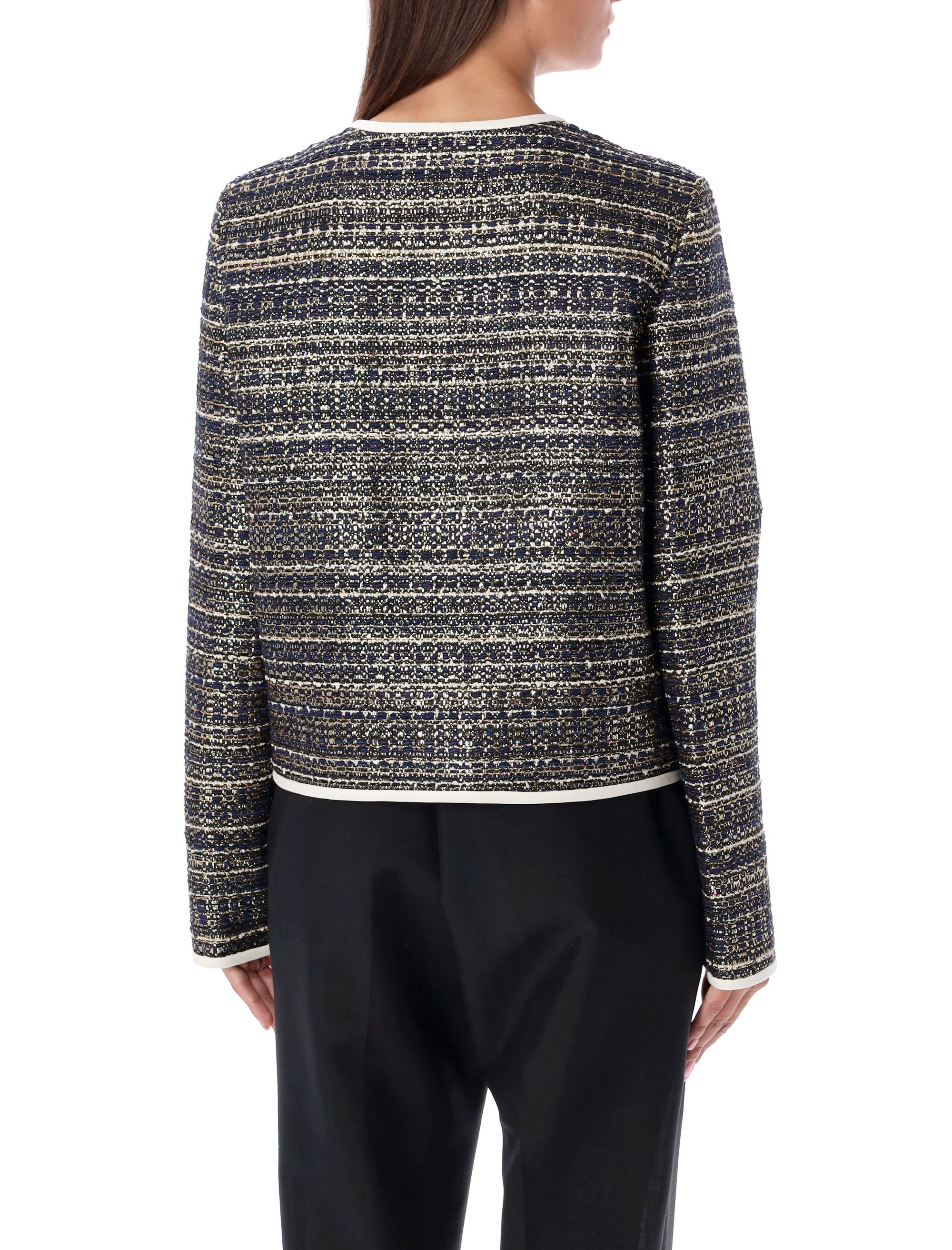 Valentino Tweed Party Long-sleeve Jacket In Black