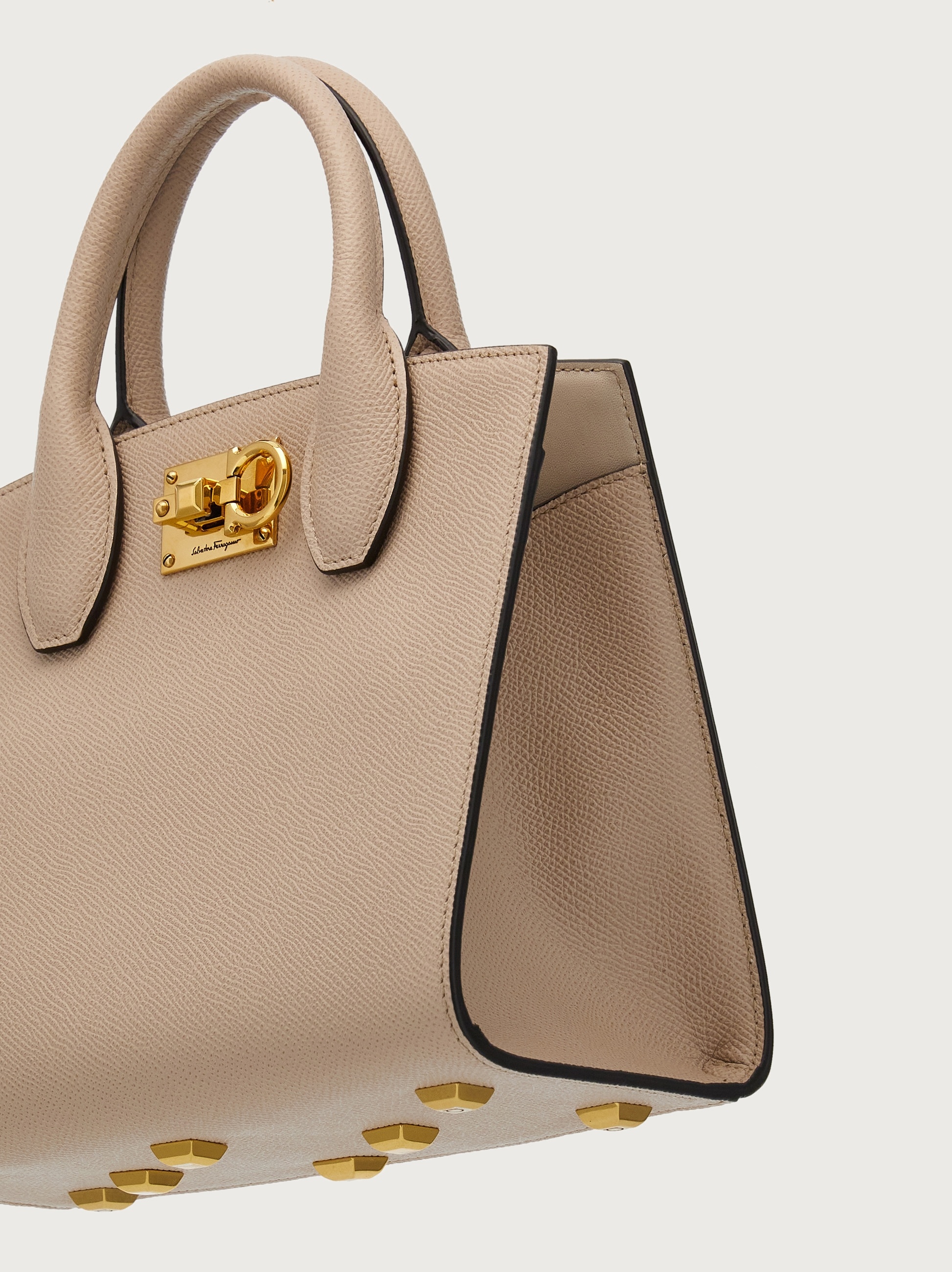 Ferragamo The Studio Small Tote In Nude