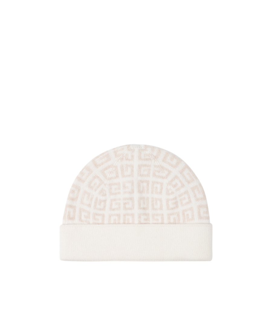 Givenchy All-over Logo Embroidered Knitted Beanie In White