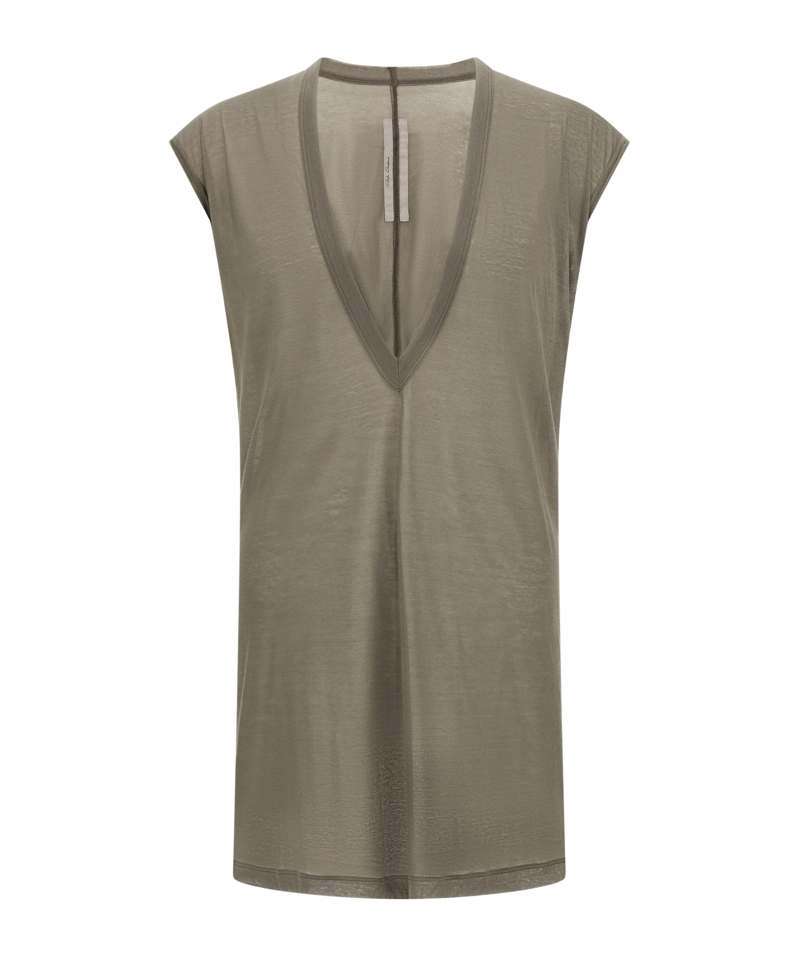 Rick Owens V-neck Cotton T-shirt In Gray