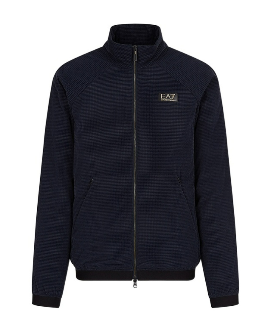Ea7 Logo Casual Jacket In Blue
