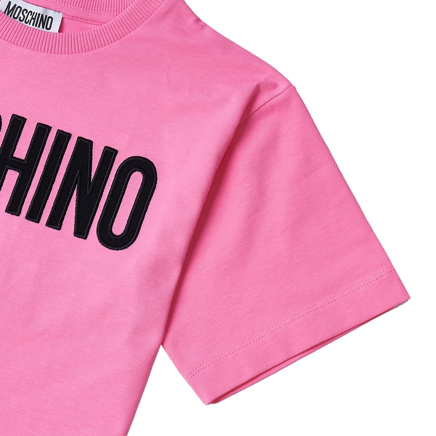 Moschino Item O-neck Short-sleeved T-shirt In Pink