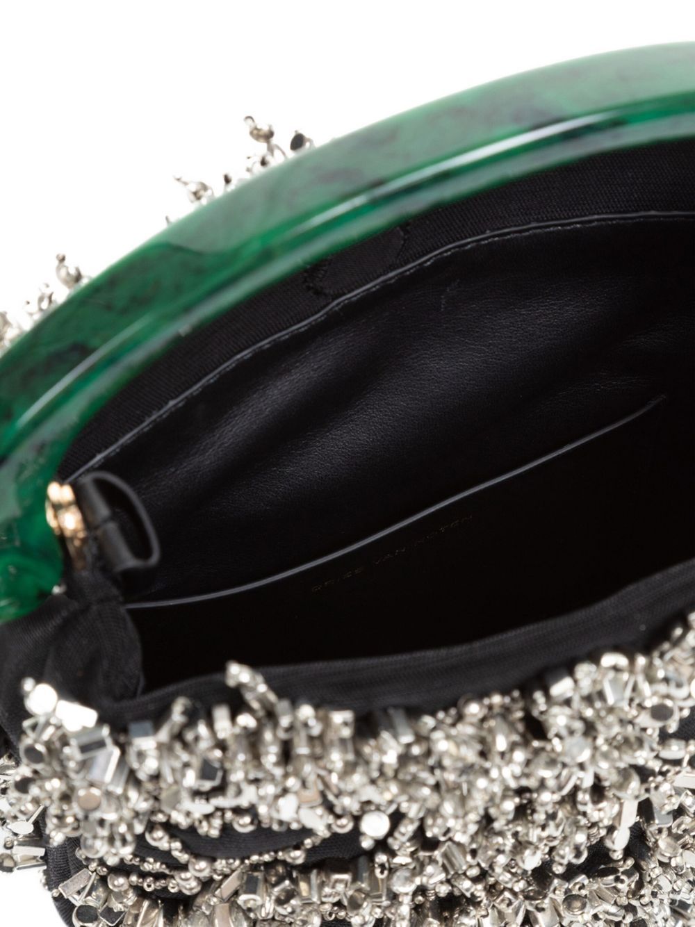 Dries Van Noten Beaded Strap Handbag With Embellished Top Handle In Black