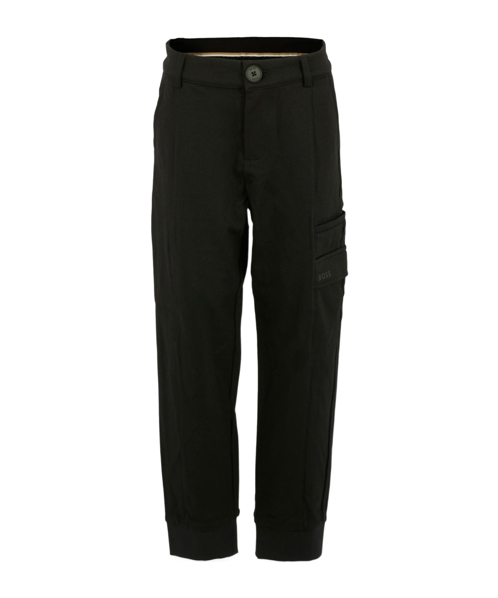Hugo Boss Kids' Casual Pants With Belt Loops In Black