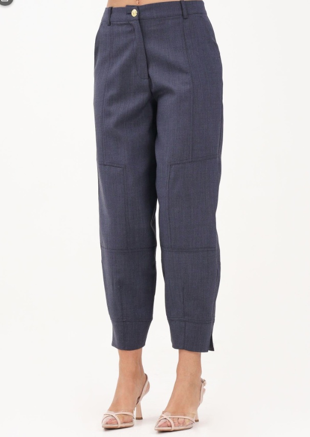 Pinko Belt Loop Casual Pants In Blue