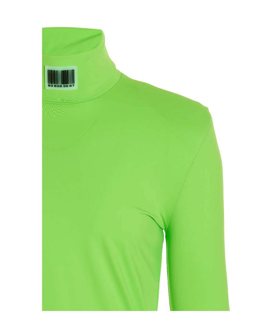 Shop Vtmnts Shoulder Pad High-neck T-shirt In Green