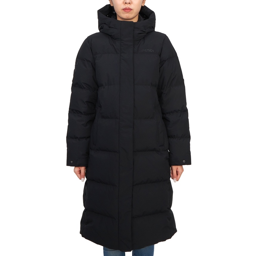 Duvetica Long-sleeved Hooded Down Jacket In Black