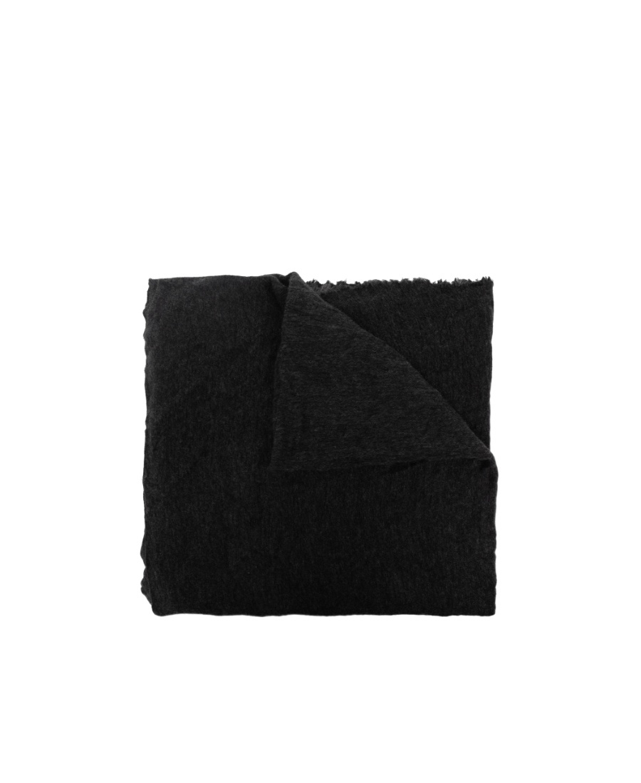 Isabel Marant Frayed Edge Knit Scarf In Black