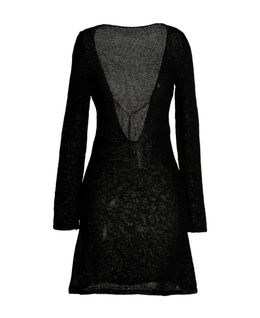 Tom Ford V-back Knitted Mini Dress In Black