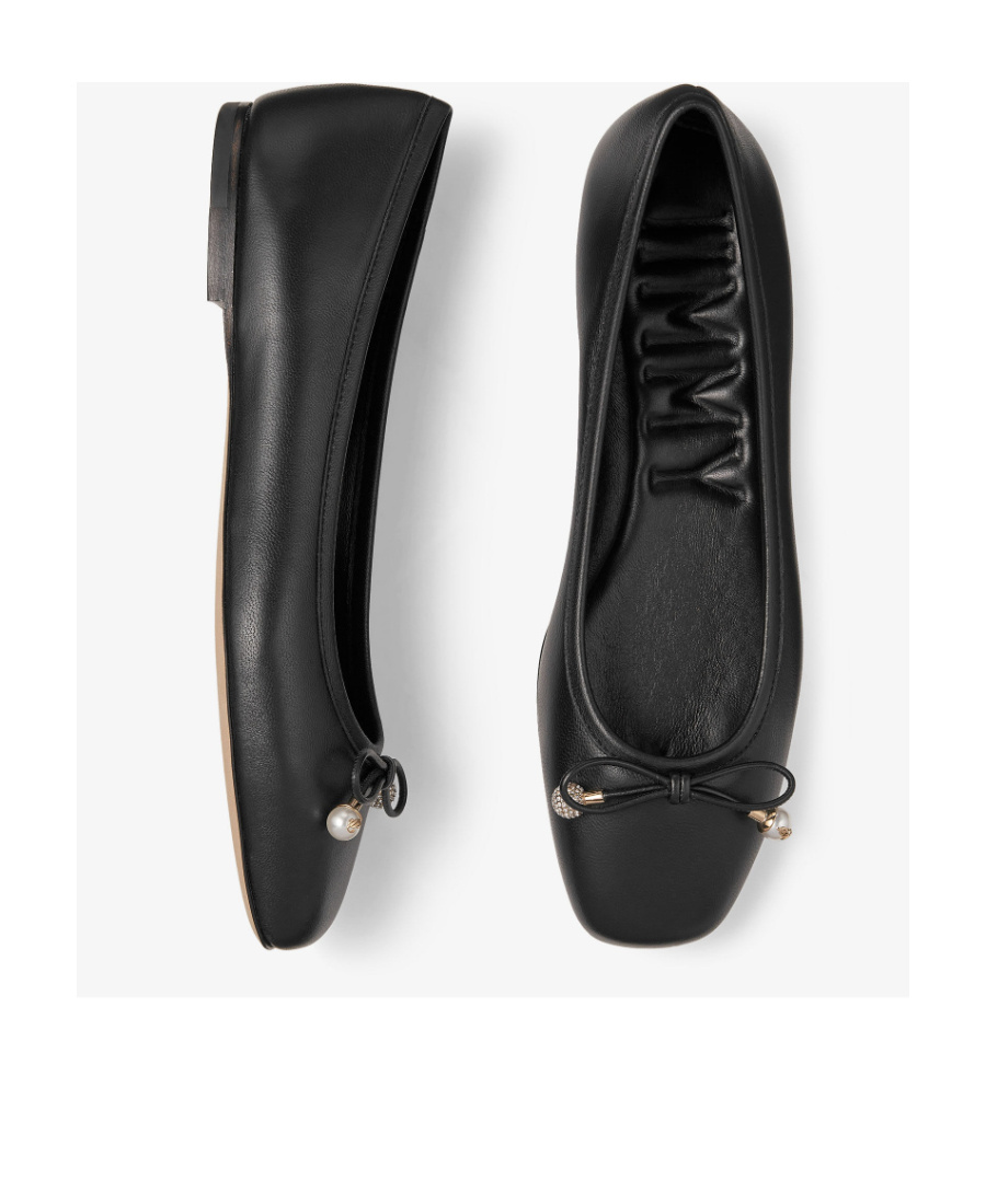 Jimmy Choo Ballet Shoes With Round Head And Flat Soles In Black