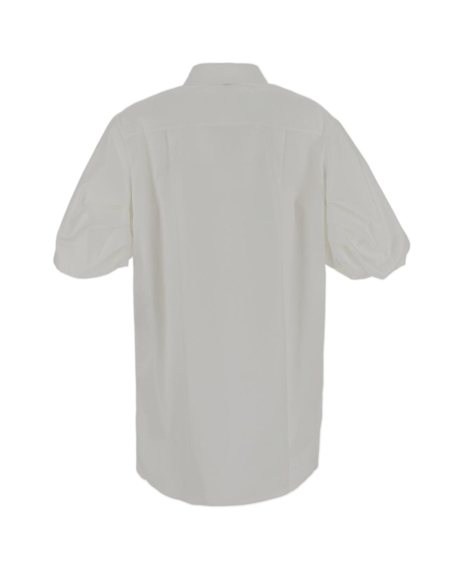 Alexander Mcqueen Puff-sleeve Cotton Shirt In Gray