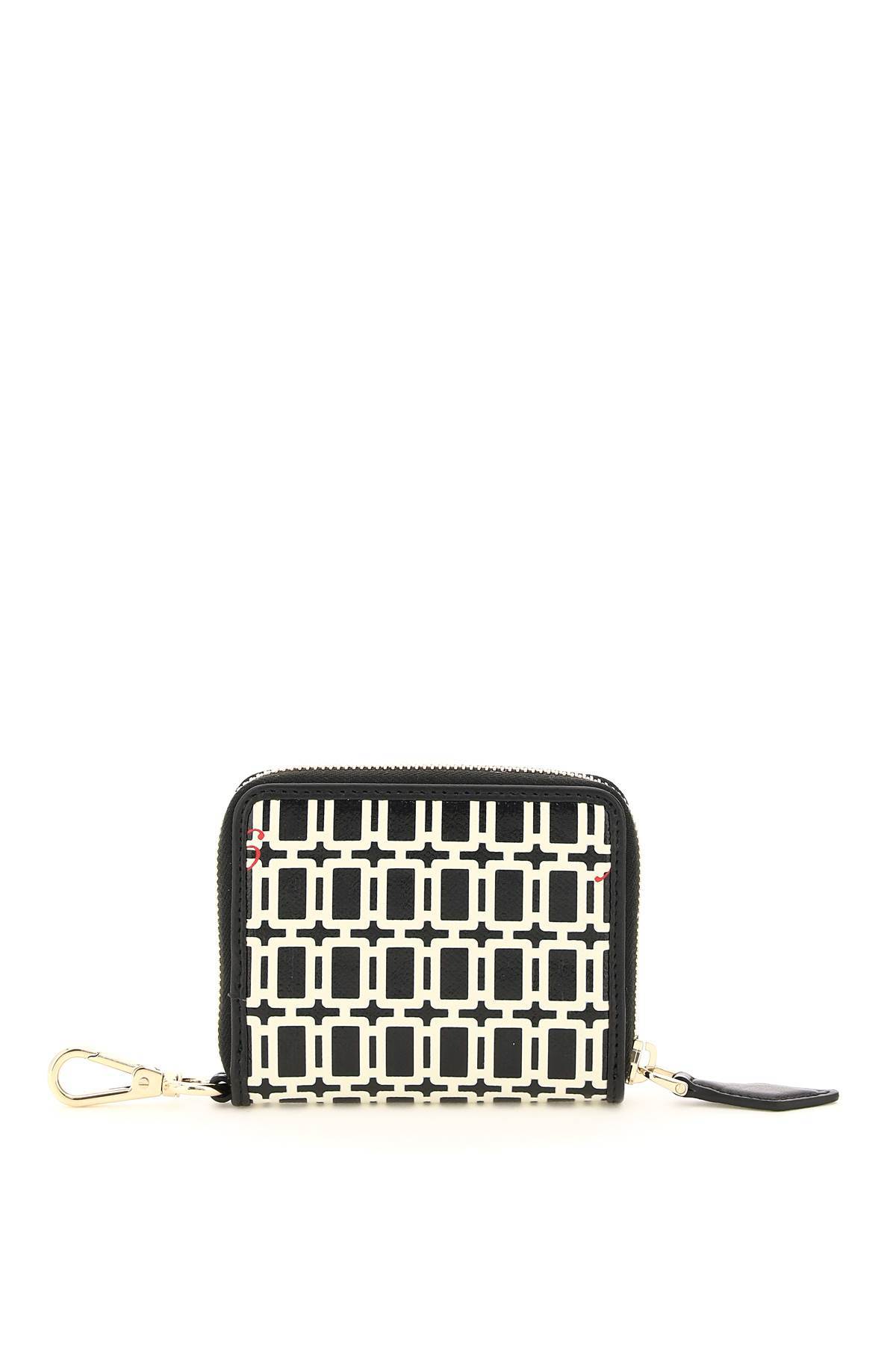 Roger Vivier Logo Pattern Zipper Wallet In Black