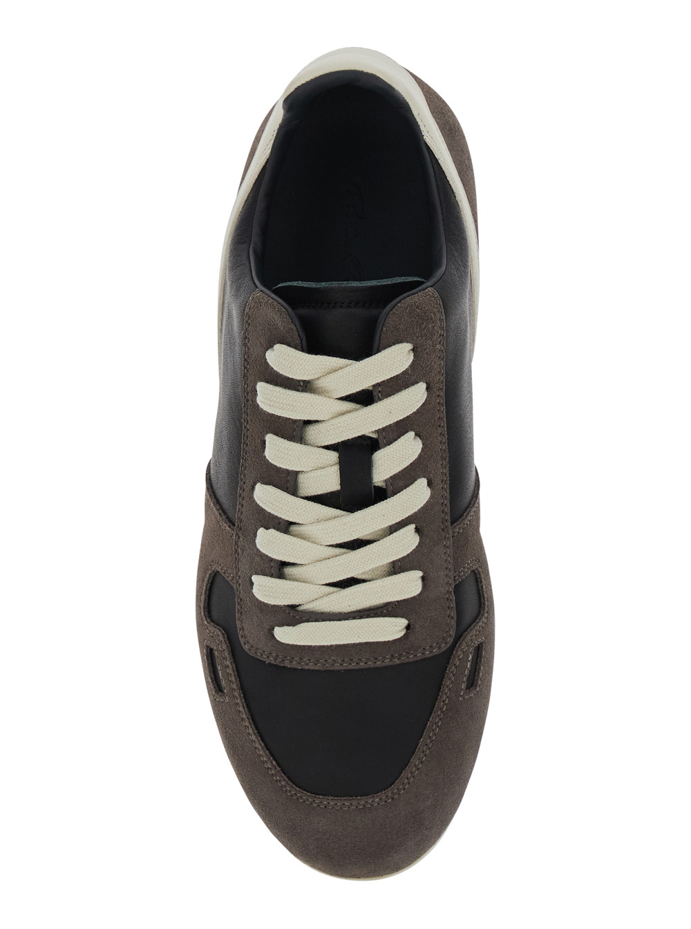 Rick Owens Black Low-top Sneakers With Suede Inserts In Leather Woman In Black