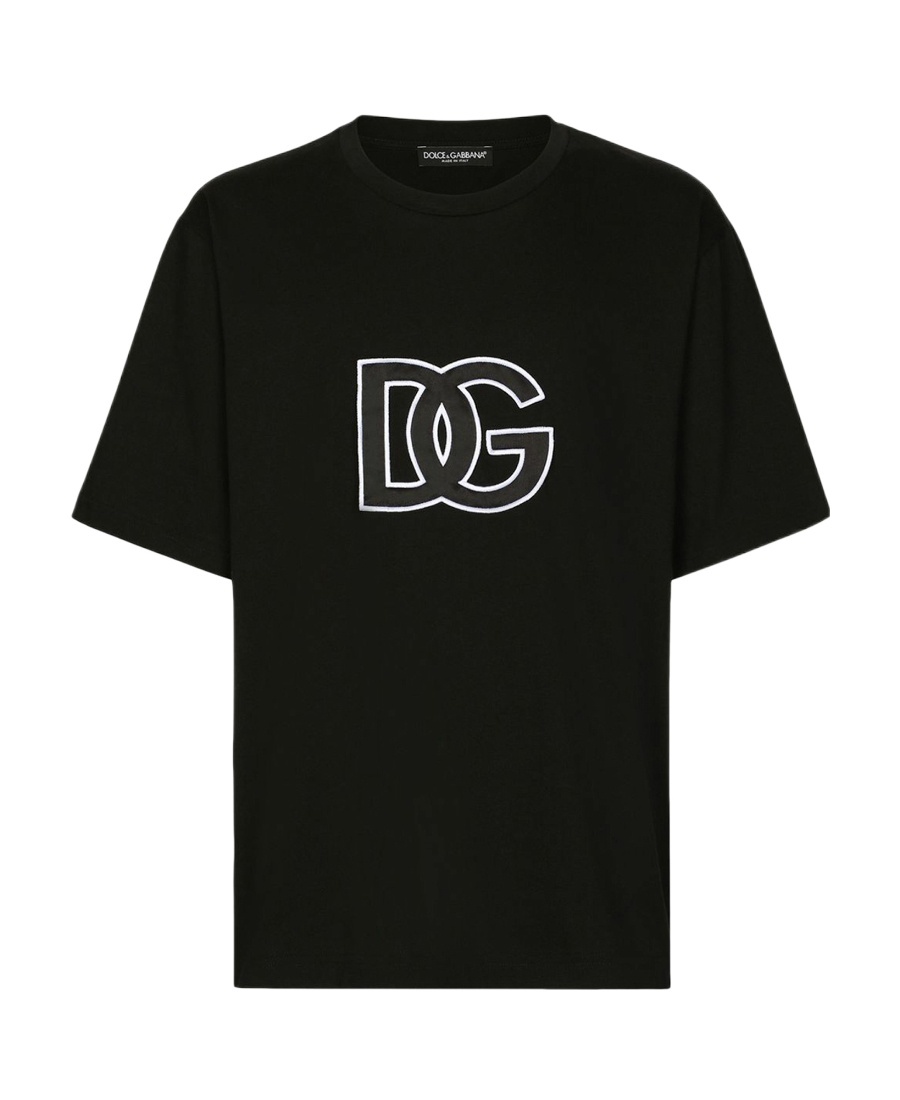 Dolce & Gabbana Embroidered Logo T-shirt In Black