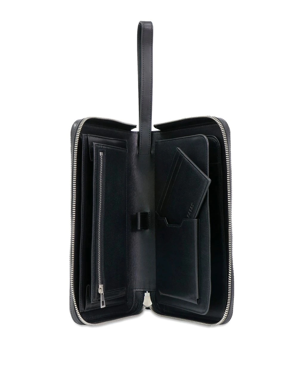Shop Bally Zipper Wallet In Black