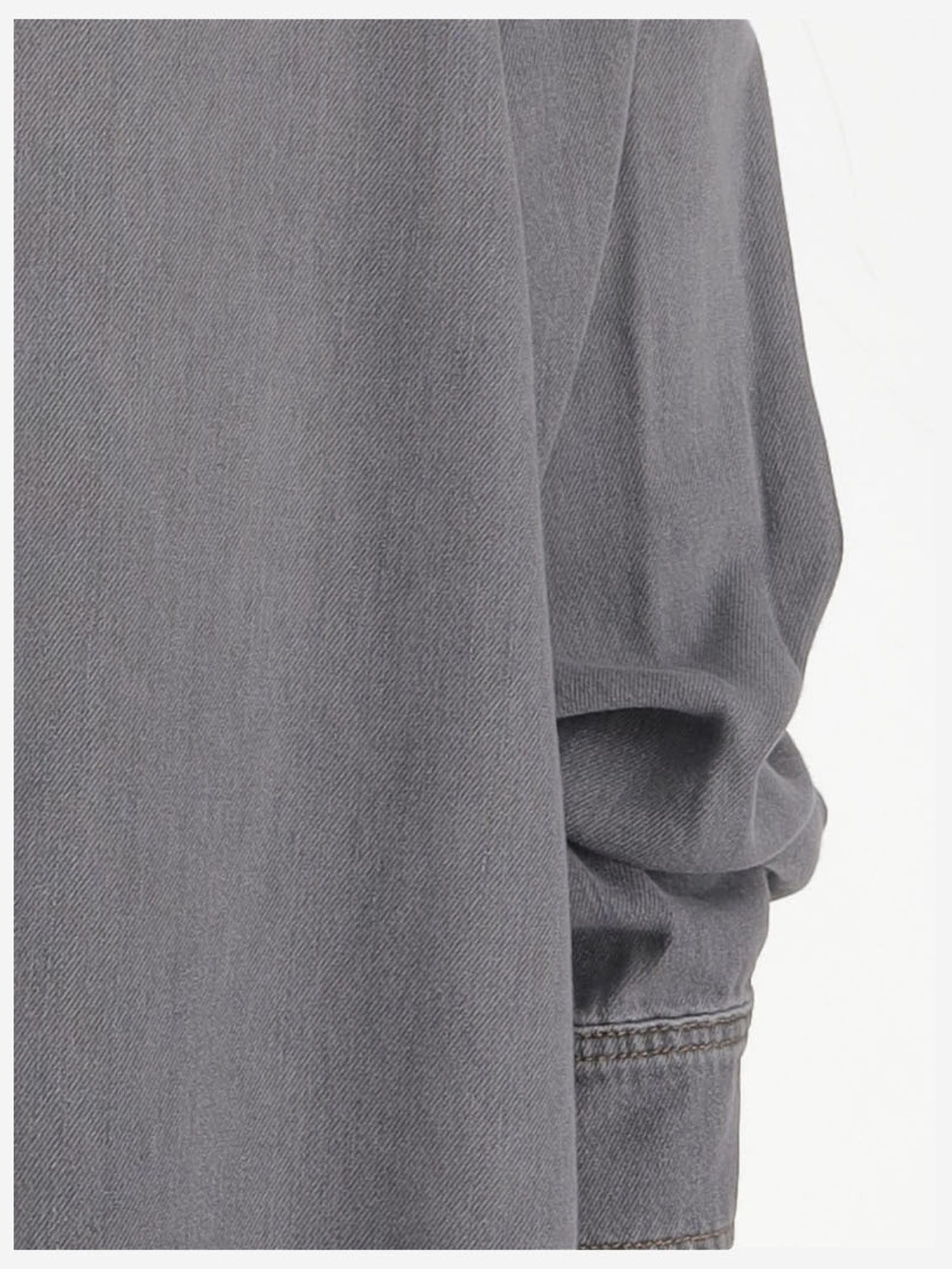 Darkpark Casual Denim Shirt Adjustable Cuffs In Gray