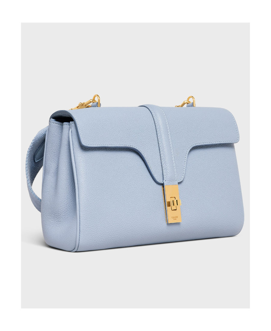 Celine Soft 16 Teen Soft Grain Cowhide Handbag In Blue