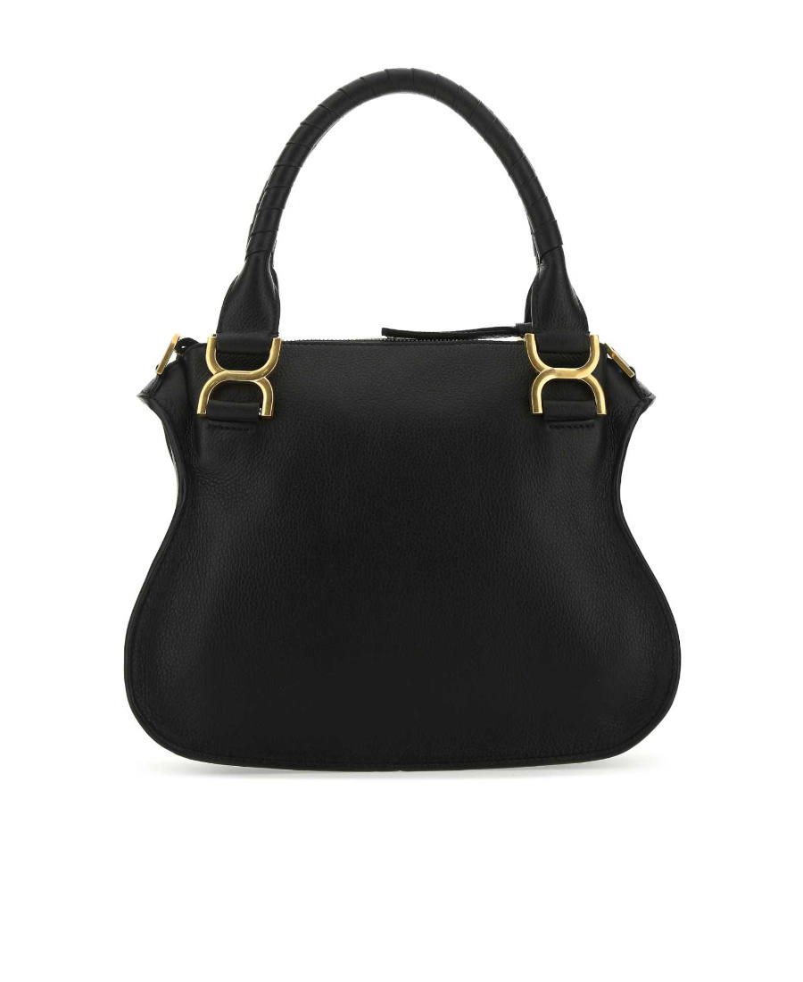 Chloé Marcie Medium Leather Handbag With Removable Shoulder Strap In Black