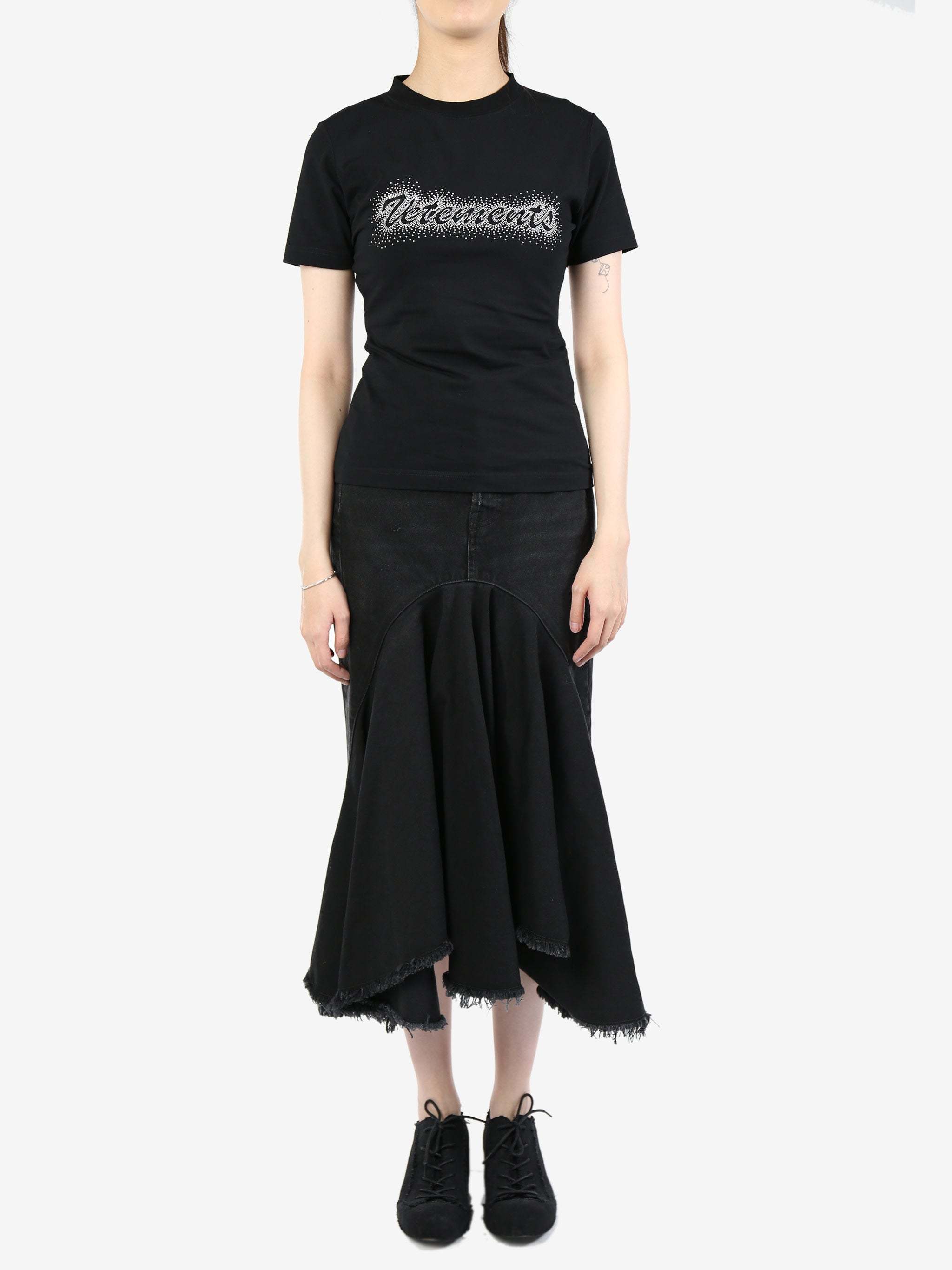 Vetements Denim Midi Skirt In Black
