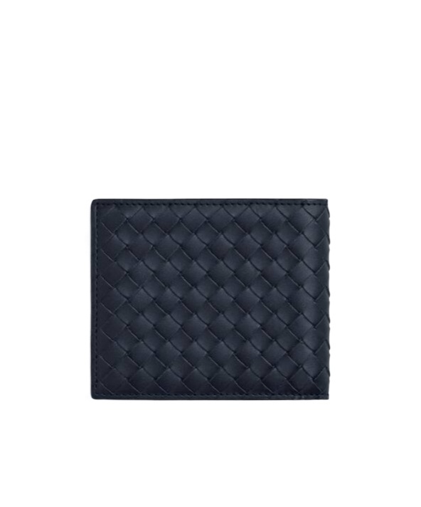Bottega Veneta Intrecciato Piccolo Bi-fold Wallet In Black