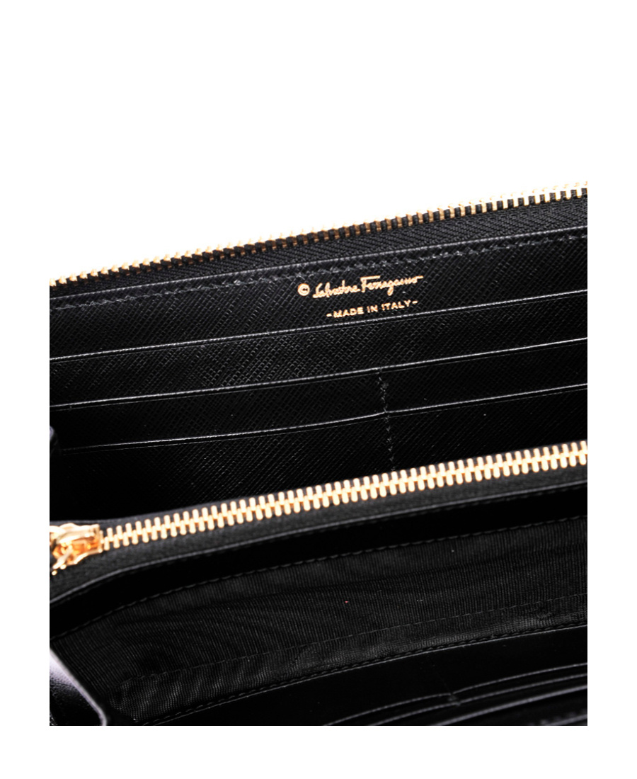 Ferragamo Bow Details Logo Wallet In Black