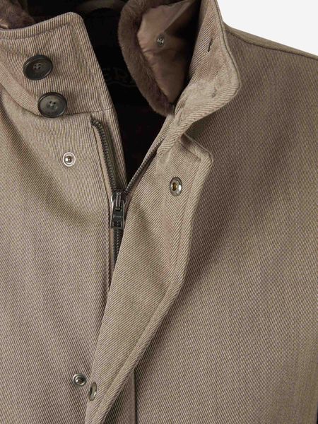 Herno Stand-up Collar Wool Jacket In Nude