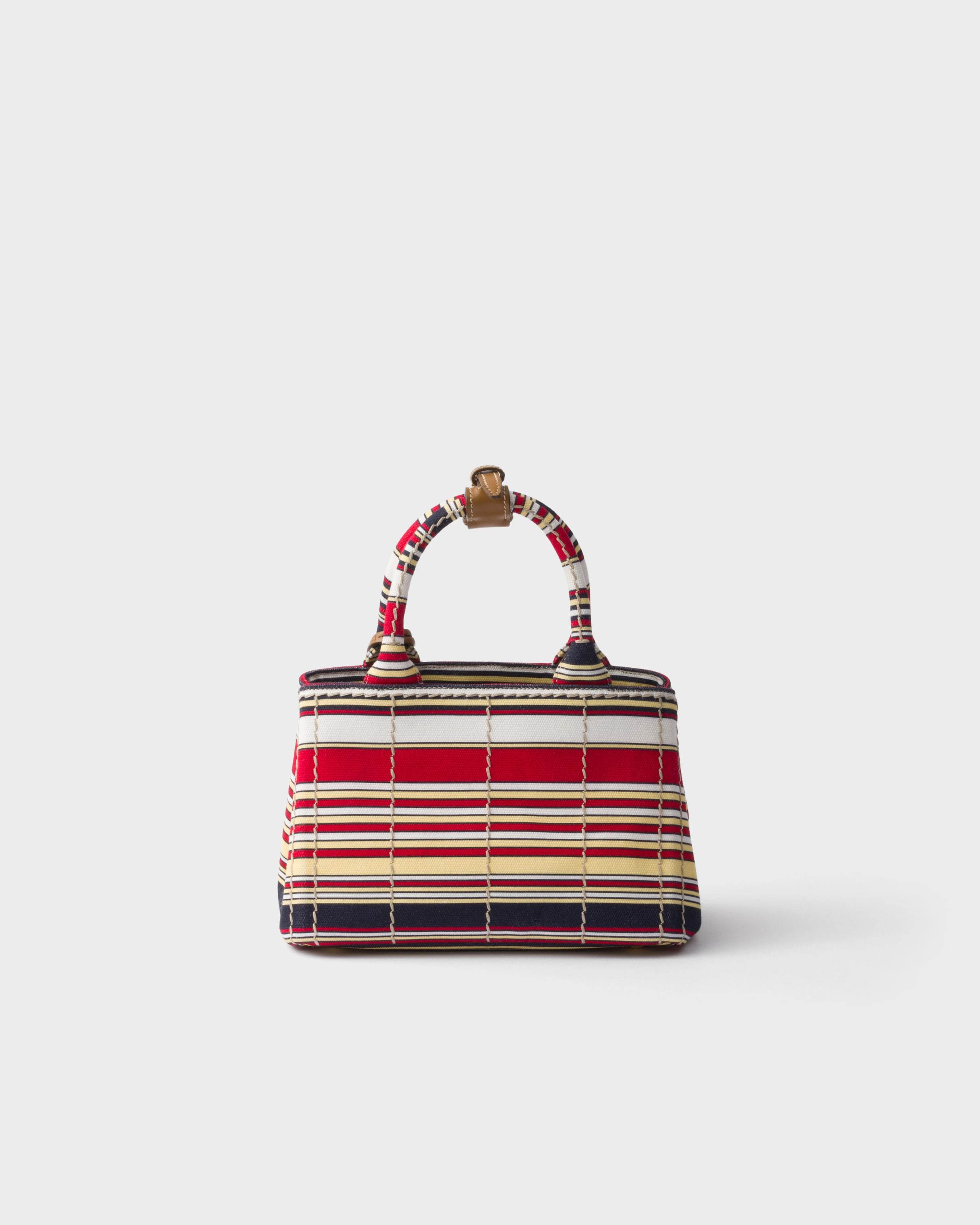 Prada Mini Handbag With Embroidered Design And Stripes In Animal Print