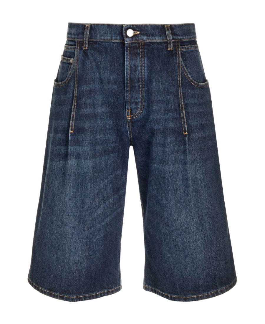 Alexander Mcqueen Denim Bermuda In Blue