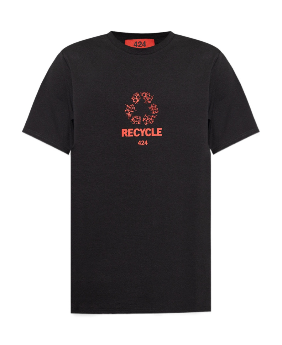 424 Graphic-logo-print T-shirt In Black