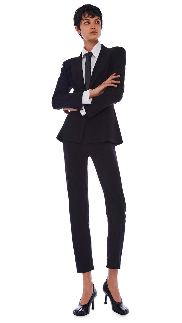 Norma Kamali Single-breasted Tailored Blazer In Black