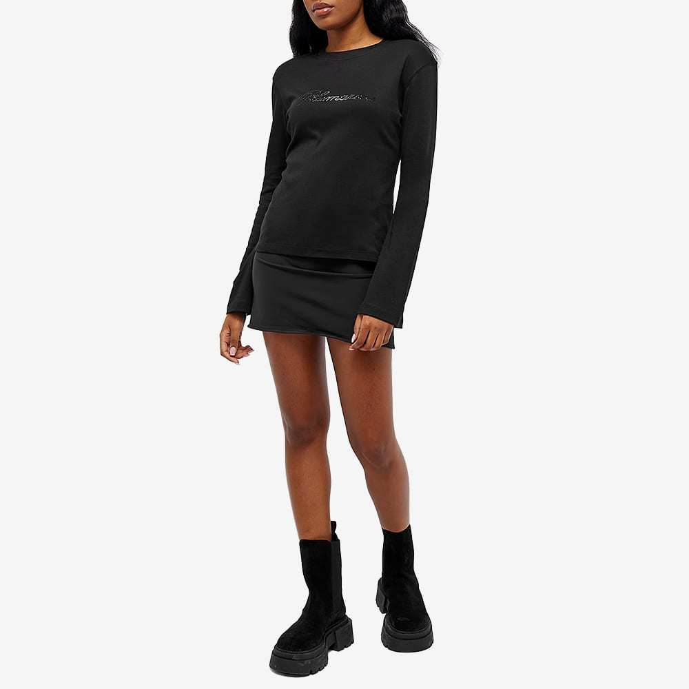 Shop Blumarine Logo Embellished Long-sleeved Top In Black
