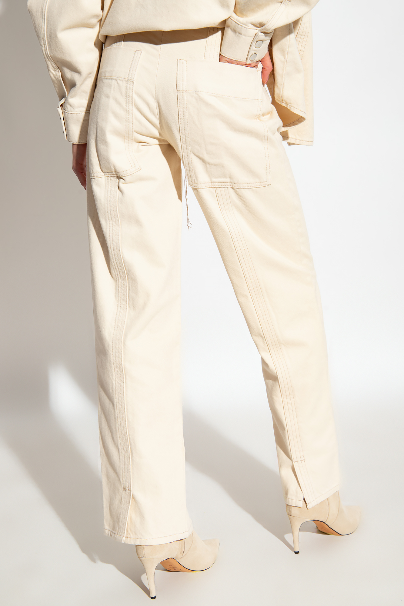 Shop Aeron Tailored High-waist Jeans In Nude