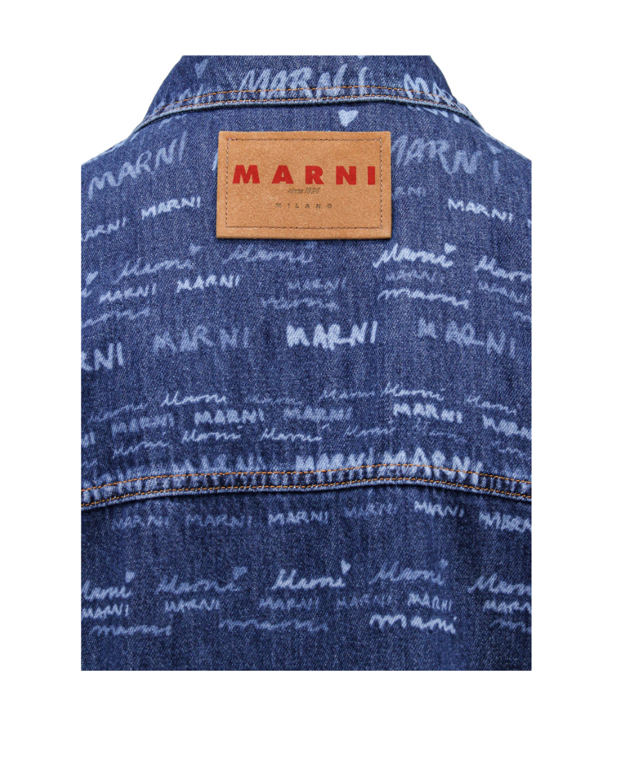 MARNI LOGO-PRINT DENIM JACKET