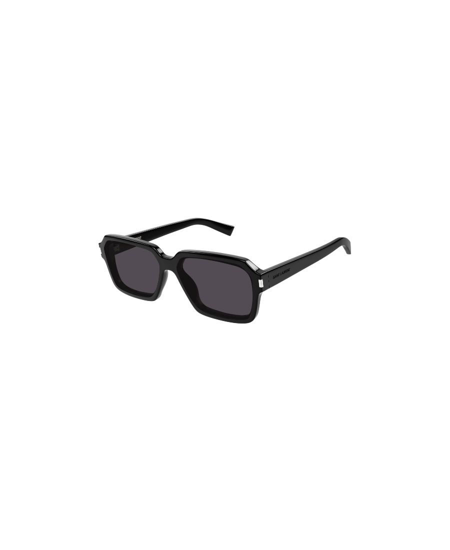 Saint Laurent Logo-engraved Square-frame Sunglasses In Black