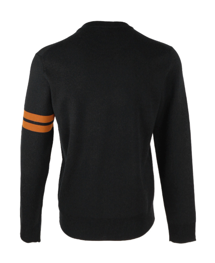 Zegna Crewneck Sweater With Ribbed Cuffs And Hem In Black